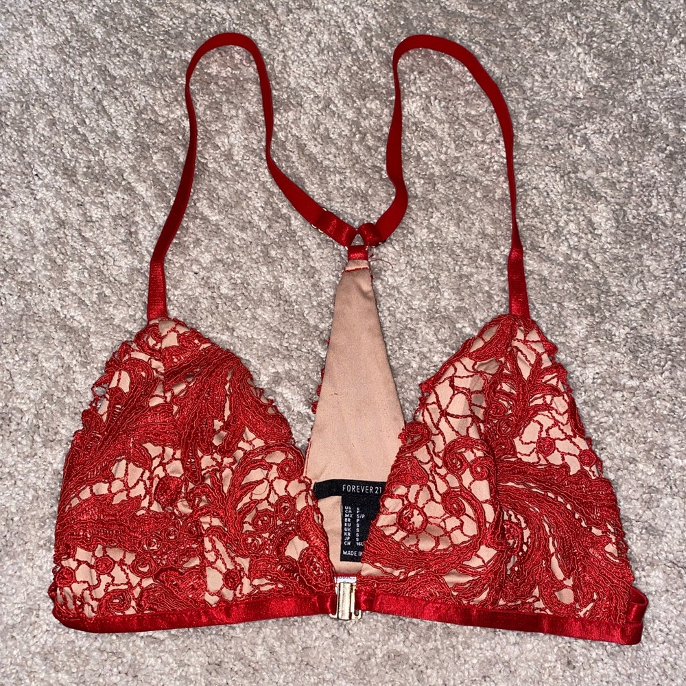 Forever 21 Red Lace Bralette